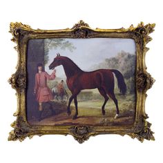 Панно прямоугольное Glasar Лошадь и мужчина 33 x 27 x 3 см печать Violet