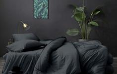 Простыня на резинке Бояртекс поплин 18-0201 TPX Графит 180 х 200