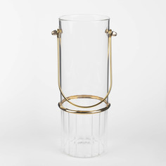 Ваза для цветов, 25 см, с ручкой, стекло/металл, Camellia Kuchenland