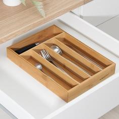 Катунь Подставка для столовых приборов, 35,5x25,4x5 см, бамбук Katun