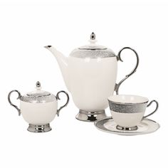 Чайный сервиз Macbeth bone porcelain Crackle 6 персон 14 предметов