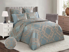 Постельное белье Cleo Satin Jacquard 2 спальное наволочки 50х70 и 70х70