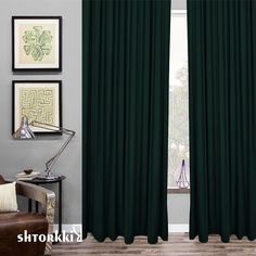 Шторы shtorkki интерьерные бархат Green 190х268 см