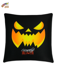 Подушка декоративная-антистресс Тыква Хэллоуин черная, зловещий смех