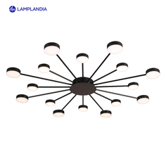 Люстра потолочная Lamplandia L1642 Roiz Black, LED 16 8х7Вт,8х5Вт