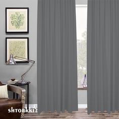 Шторы shtorkki интерьерные блэкаут Grey 150х345 см