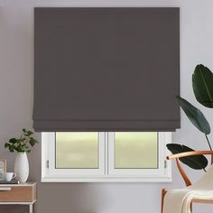 Римская штора OLEXDECO Монро Темный графит 120х170 см с цепочным карнизом