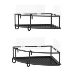 Набор из 2 угловых полок для ванной Cubiko черные Umbra