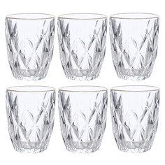 Стакан Kuchenland Rhomb gold, 270 мл, 6 шт, стекло с золотистым кантом