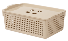 Корзинка для хранения Violet Лофт 3,8л с крышкой, набор 4шт, цвет латте