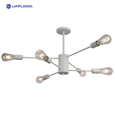 Люстра потолочная Lamplandia L1630 Unit White, Е27*6 макс 60Вт