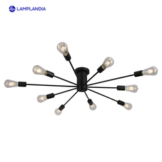Люстра потолочная Lamplandia L1631 Unit Black, Е27*10 макс 60Вт