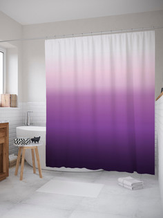 Штора для ванной JoyArty "Фиолетовый градиент " из сатена, 175х175 см