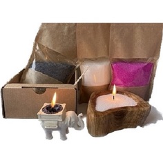 Насыпная свеча в гранулах деревянный подсвечник набор воска белый график и розовый Candle Magic