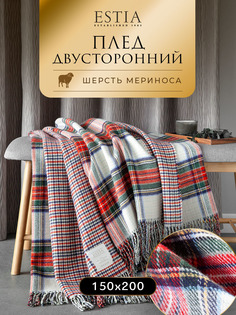 Плед ESTIA 150х200 на диван кровать пушистый шерсть мериноса