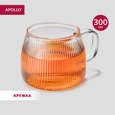 Кружка стеклянная прозрачная APOLLO "Stripe-type" 300 мл