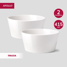 Тарелка обеденная глубокая APOLLO "Blanco" пиала из костяного фарфора 12 см 415 мл 2 шт