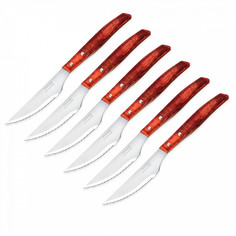 Набор столовых ножей для стейка, 6 штук, рукоять прессованное дерево Steak Knives ARCOS