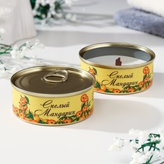 Натуральная свеча в жестяной банке из соевого воска "Спелый мандарин", 7,5х3 см Богатство Аромата