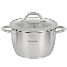 Кастрюля 5 л с крышкой Daniks Перл GS-01205-22 индукция