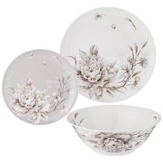 Набор посуды 12 предметов на 4 персоны Lefard Белый цветок тарелки салатники 415-2135_