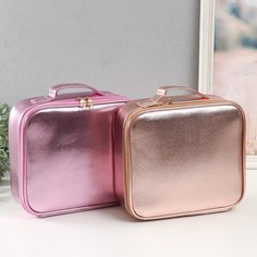 Шкатулка кожзам для косметики Сумочка Сияние МИКС 26х24х9 см No Brand