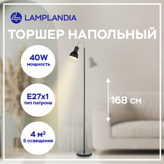 Торшер Lamplandia L1617 HORN BLACK, Е27х1 макс 40Вт