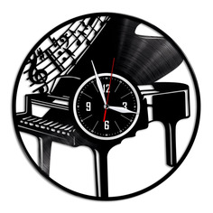 Часы из виниловой пластинки (c)VinylLab-Пианино