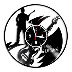 Часы из виниловой пластинки (c)VinylLab-Бас-гитара