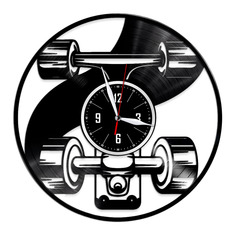 Часы из виниловой пластинки (c)VinylLab-Скейтборд