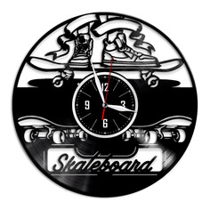 Часы из виниловой пластинки (c)VinylLab-Скейтборд