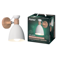 Светильник настенный бра Ritter VOLANTE, 1хЕ27, 2 кв.м., цвет белый/дерево