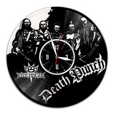 Настенные часы из винила (c) VinylLab Five Finger Death Punch с серебряной подложкой