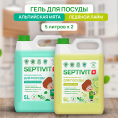 Набор средств для мытья посуды Septivit Premium Альпийская мята Лайм 5л 5л