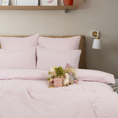 Однотонное постельное белье 1.5 спальное Cleo Pastel Symphony, наволочки 70х70