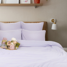 Однотонное постельное белье семейное Cleo Pastel Symphony, наволочки 70х70