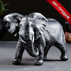 Фигура "Слон африканский" серебро, 18х7х13см Хорошие сувениры