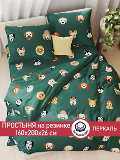Простынь на резинке Cказка Dogs 160х200 см