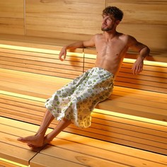 Полотенце для бани Герой бани мужской килт, 75х150 см, 100% хл, вафельное полотно No Brand