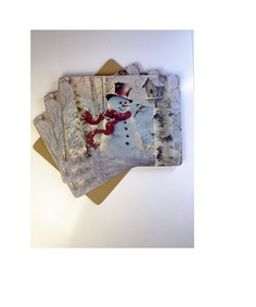 Подставки под горячее GenLex Снеговик на прогулке 39,6 х 29,6 см 4 шт