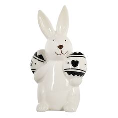 Фигурка Universe Ceramics Кролик с двумя яйцами керамика 6,3 x 4,5 x 11 см No Brand