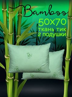 Подушка Galtex 50х70 см Бамбук с чехлом из тика 2 шт