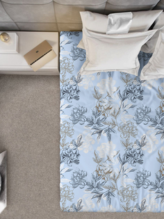 Простыня Галтекс Нежность на резинке поплин 140х200 Симфония голубой Galtex