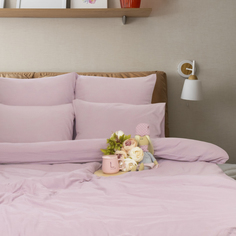 Однотонное постельное белье евро Cleo Pastel Symphony, наволочки 50х70 и 70х70