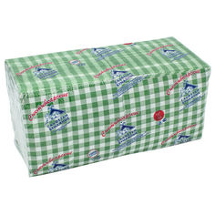 Салфетки Сыктывкарские 24x24 см, 1 слой, с рисунком шотландка, зеленая, 400 шт 1Н400 1Н400