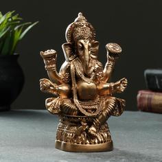 Фигура "Ганеша" 17х12см, бронза / мраморная крошка Сувениры из мраморной крошки