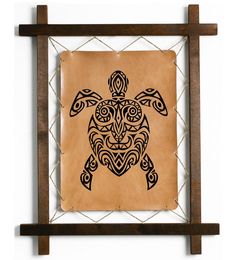 Картина BoomGift Абстракция черепаха натуральная кожа