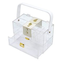 Шкатулка Glasar с выдвижными ящиками 24 х 12 х 16 см прозрачная No Brand