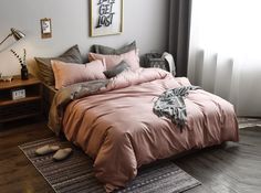 Комплект постельного белья Mency House Евро Розовая клетка
