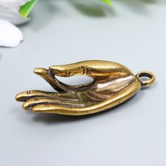 Сувенир латунь, Рука Гьяна мудра - символ знания, 4,1 см No Brand